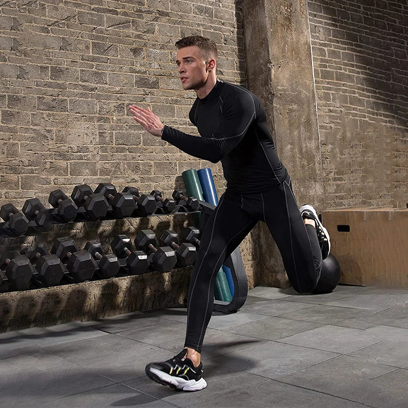 Mens Quick Dry Compression Athletic Shirt for Running and Gym