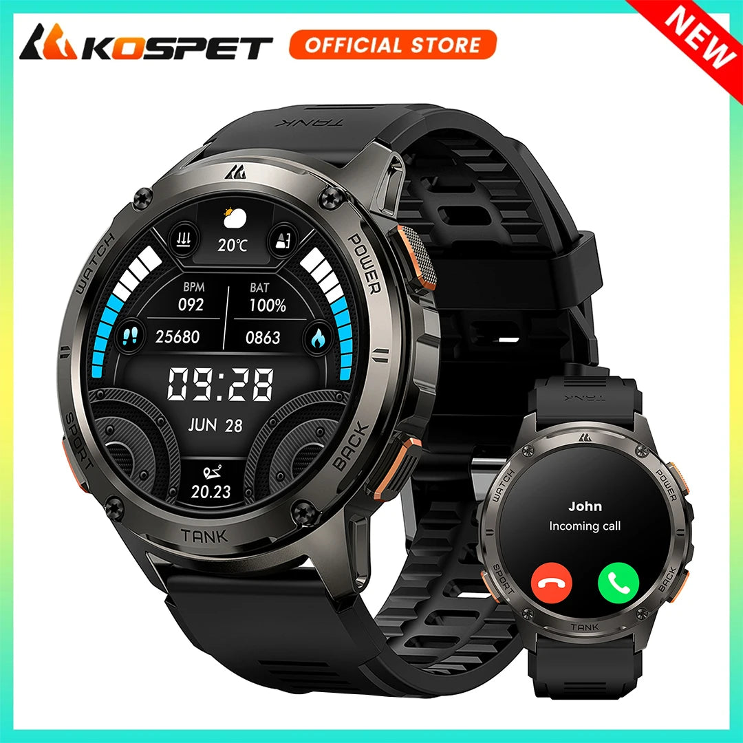 KOSPET Tank T3 AMOLED Smartwatch Bluetooth Calling Fitness Tracking