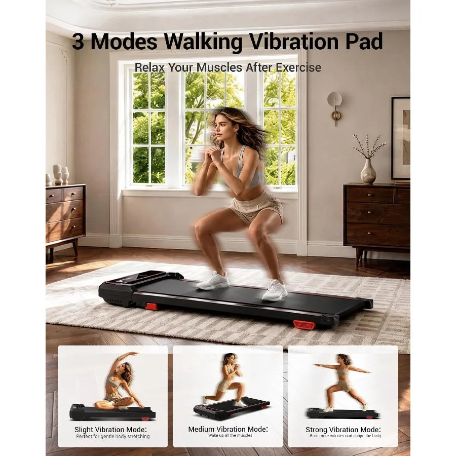 Incline Walking Pad With Vibration Plate For Home Fitness