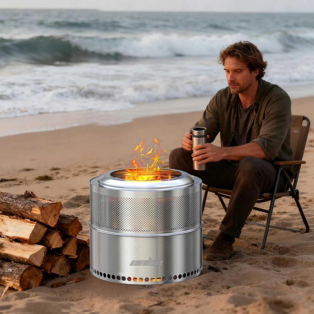 Portable Stainless Steel Smokeless Outdoor Fire Pit For Wood Burning