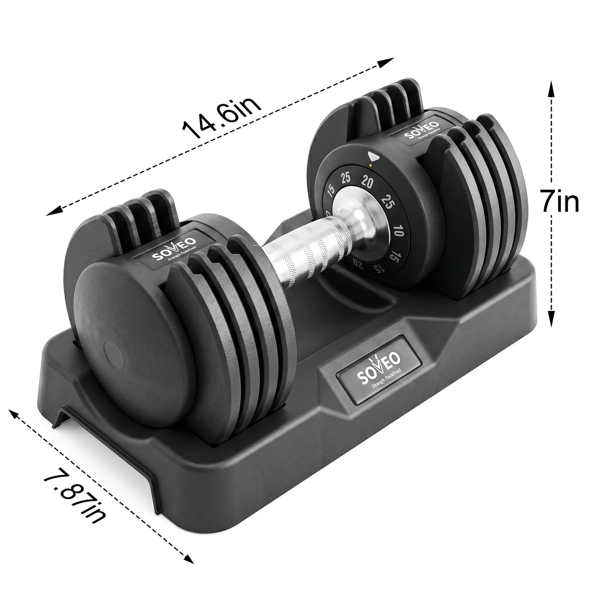 Adjustable Dumbbell Set With Fast Dial And Dual Lock System