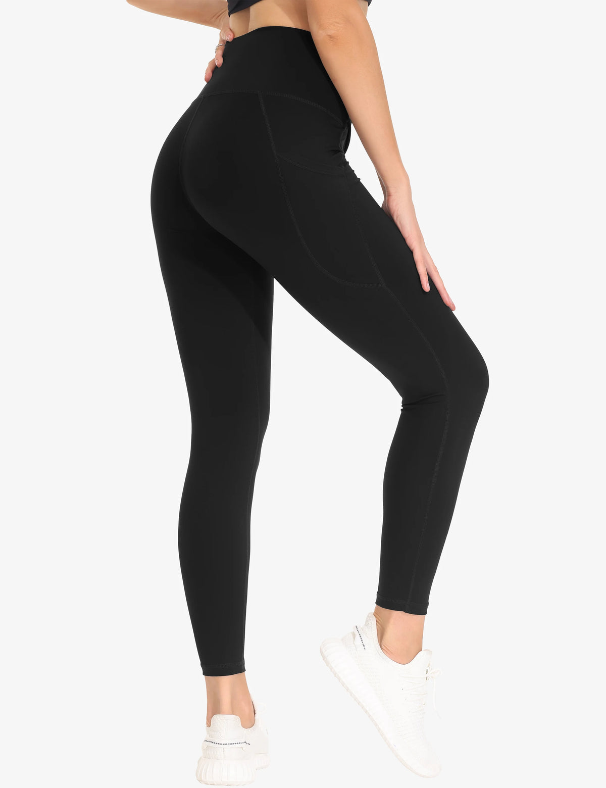 THE GYM PEOPLE Womens Cross Waist Tummy Control Yoga Leggings