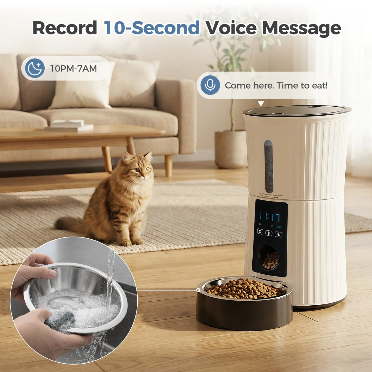 JHK Automatic WiFi Cat Feeder With App Control And Timer