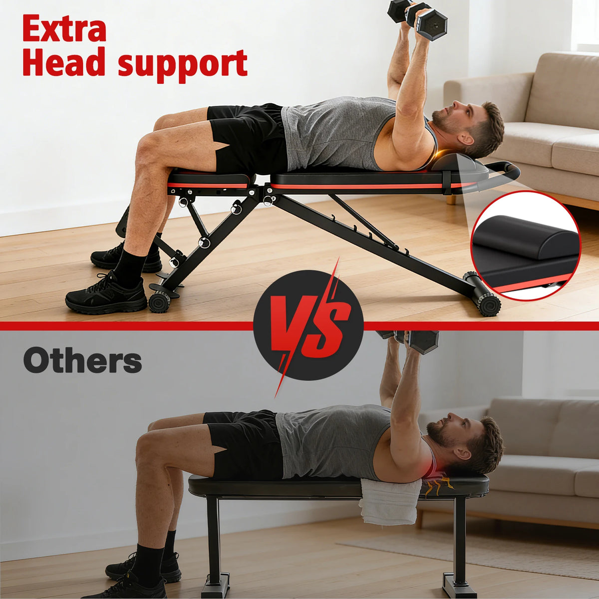 Foldable Multi Functional Dumbbell Bench for Full Body Strength Training