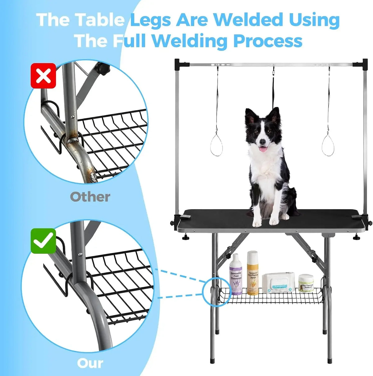 Garvee Professional Dog Grooming Table With Adjustable Safety Arm