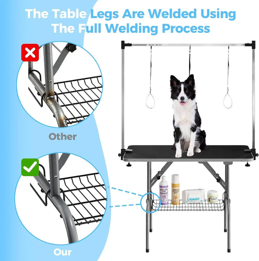 Garvee Professional Dog Grooming Table With Adjustable Safety Arm