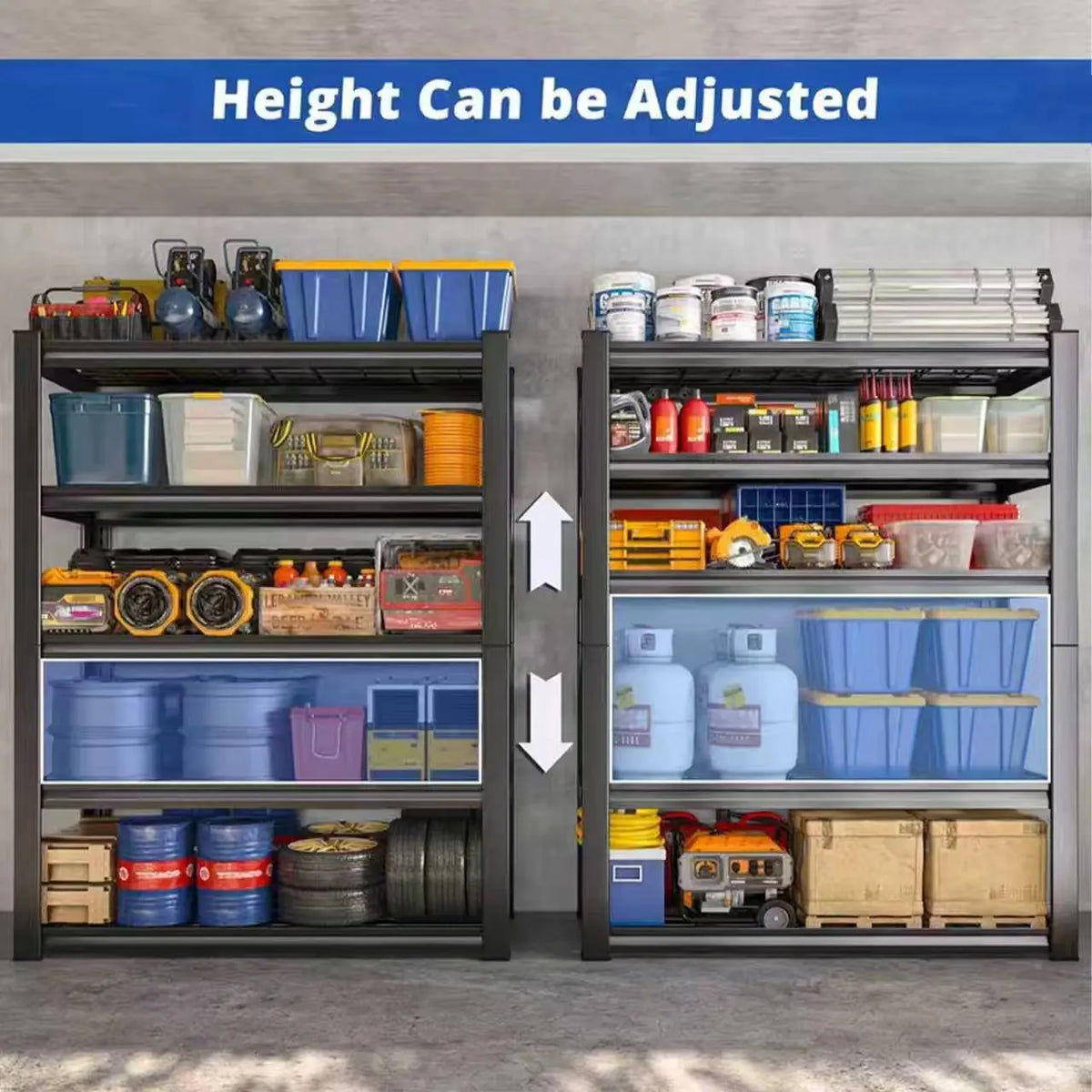 Sarenzoon Commercial Grade Adjustable Double Layer Metal Shelving Rack