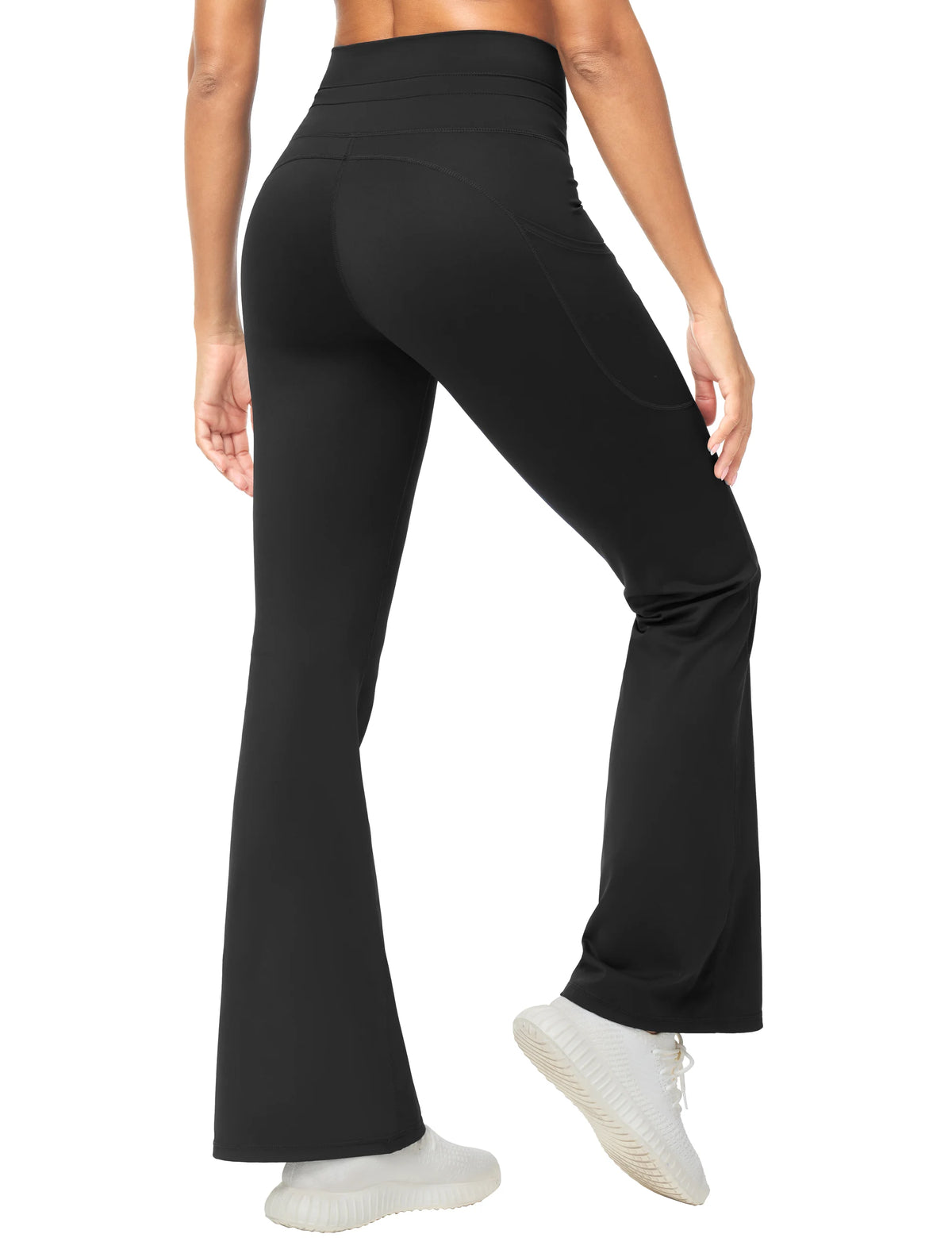 THE GYM PEOPLE Women's Drawstring Flare Yoga Leggings With Pockets