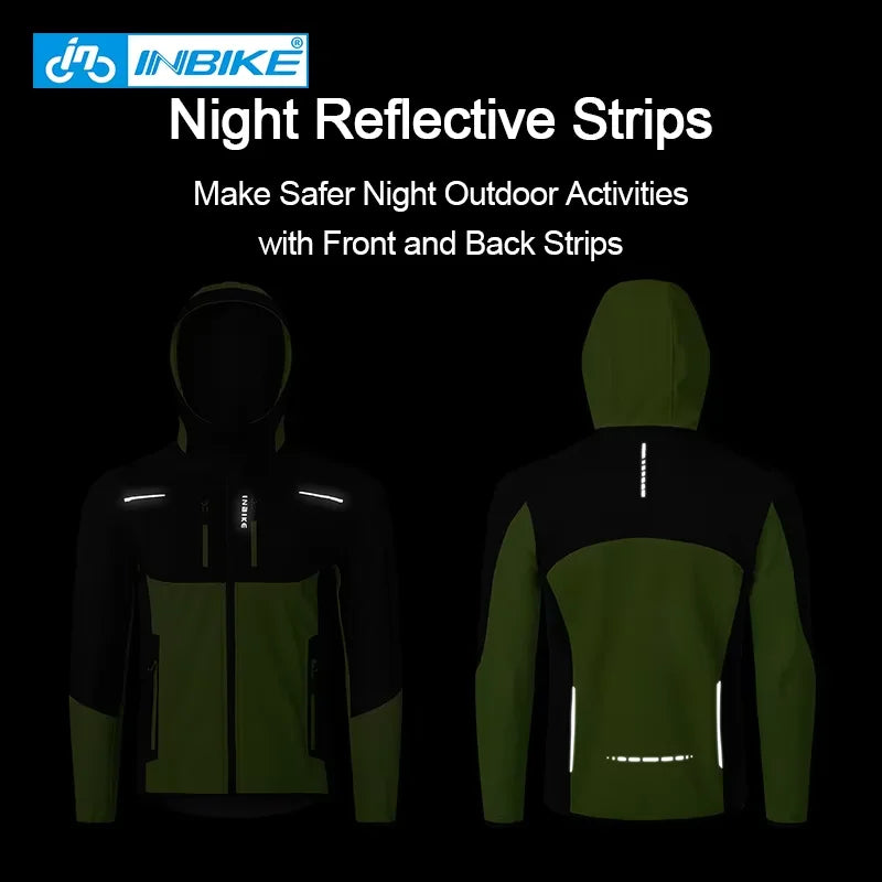 INBIKE Mens Waterproof Windproof Thermal Fleece Cycling Jacket