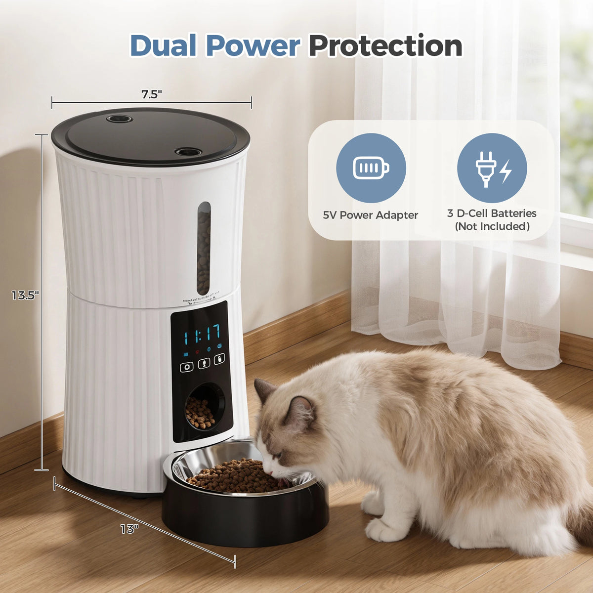 JHK Automatic WiFi Cat Feeder With App Control And Timer