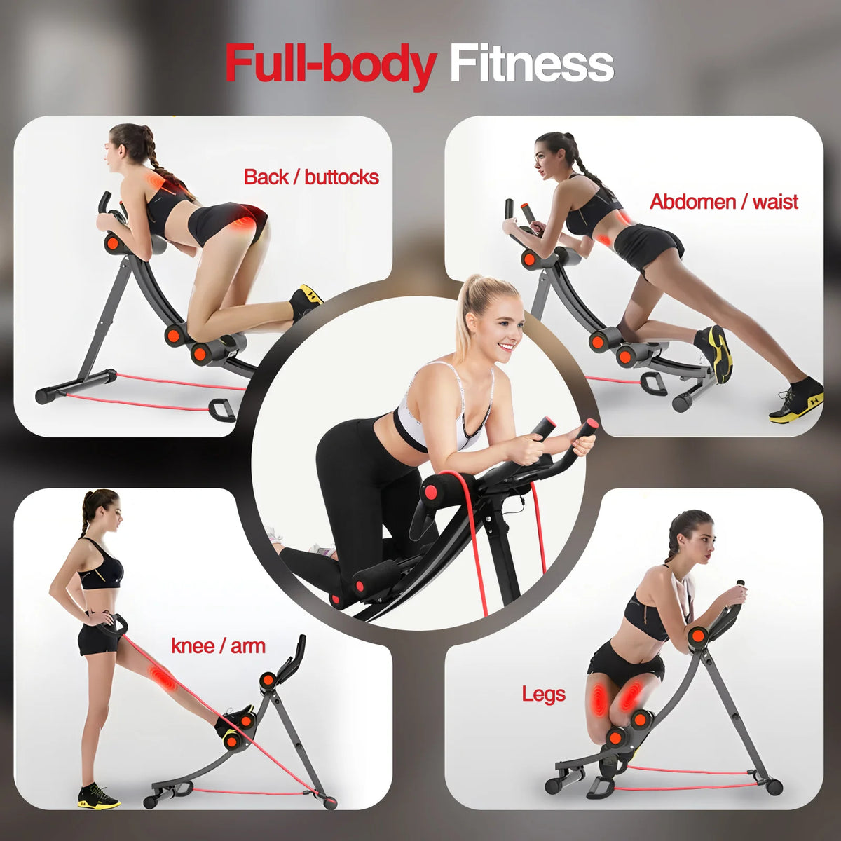 GIKPAL Foldable Ab Machine for Home Gym and Abdominal Training