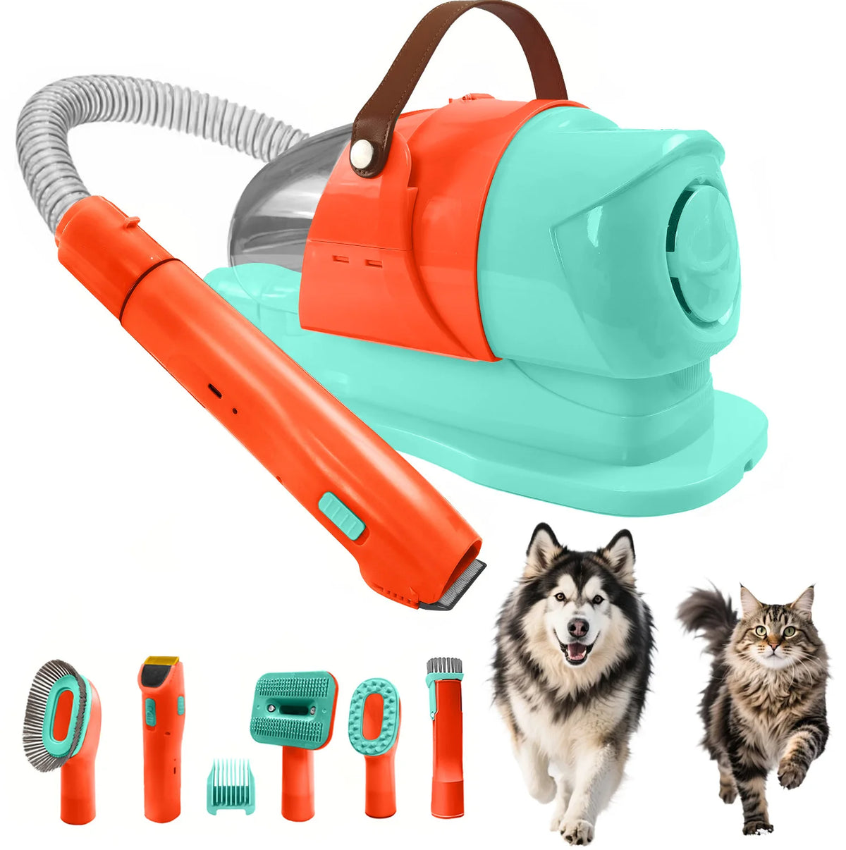 Pet Grooming Vacuum Kit With Clipper For Dogs And Cats