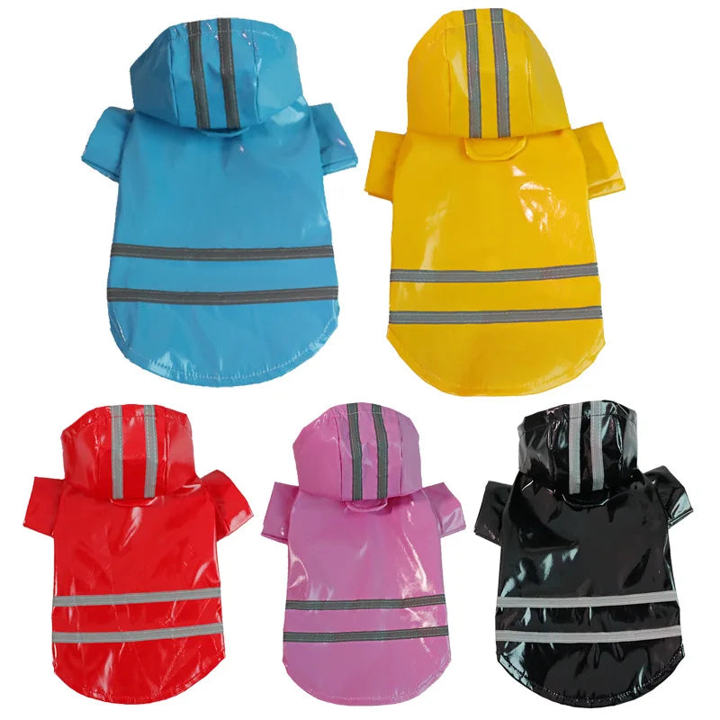 Waterproof Reflective Pet Raincoat With Hood For Dogs And Cats