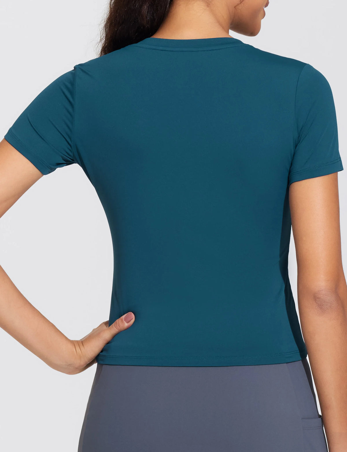 THE GYM PEOPLE Women's V-Neck Crop Workout Yoga Tee