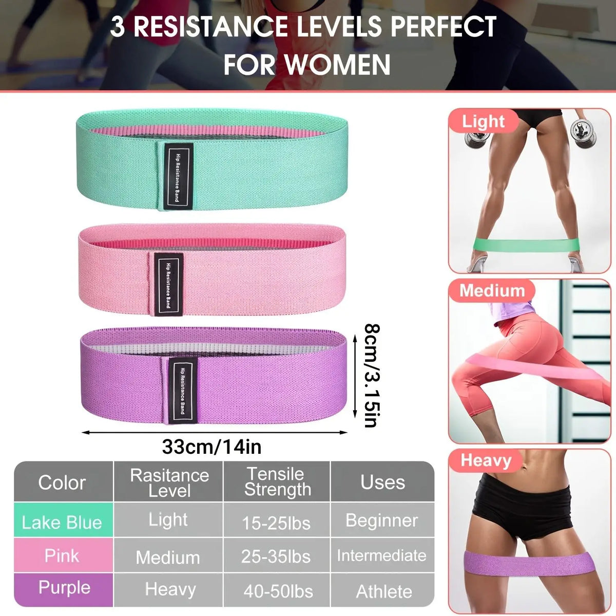 Resistance Bands Set For Legs Glutes And Home Workout Routine