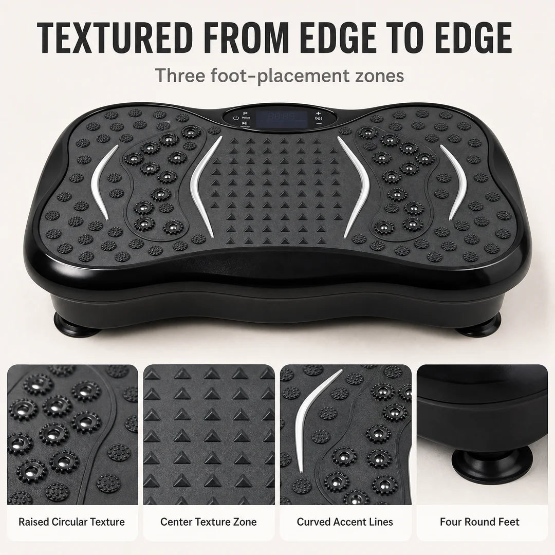 Compact Vibration Plate Exercise Machine With LCD And Resistance Bands