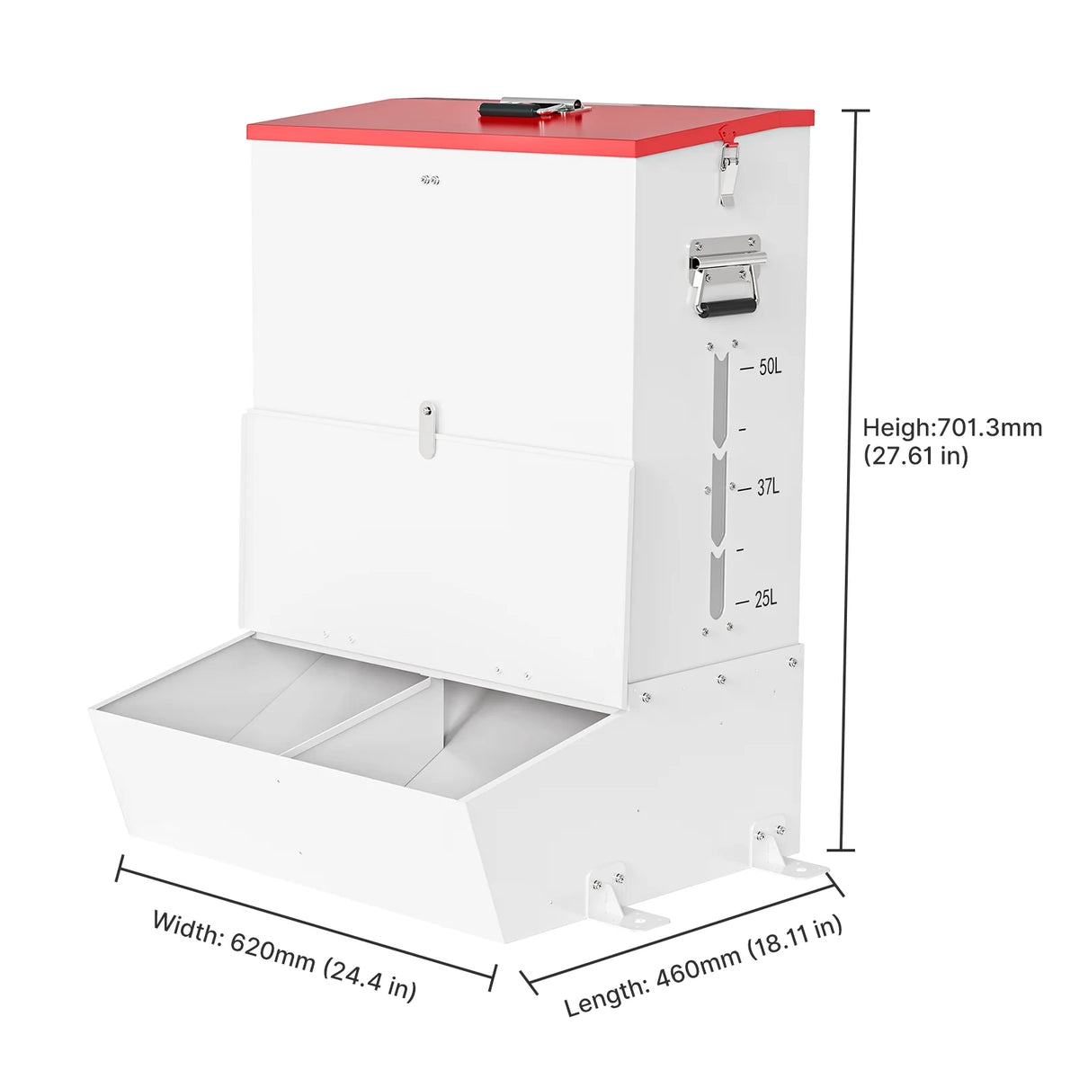 Lockable Automatic Metal Gravity Feeder for Dogs and Farm Animals