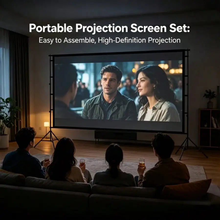 Portable Foldable Projection Screen With Dual Stands For Movie Theater