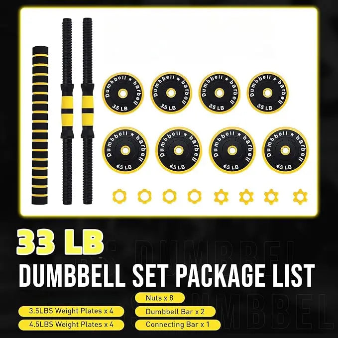 HiMISS Adjustable Dumbbell Set for Home Gym With Foam Handles