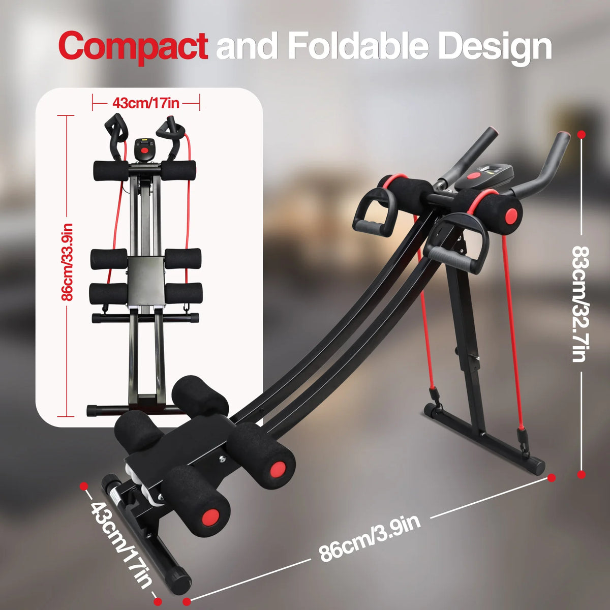 GIKPAL Foldable Ab Machine for Home Gym and Abdominal Training