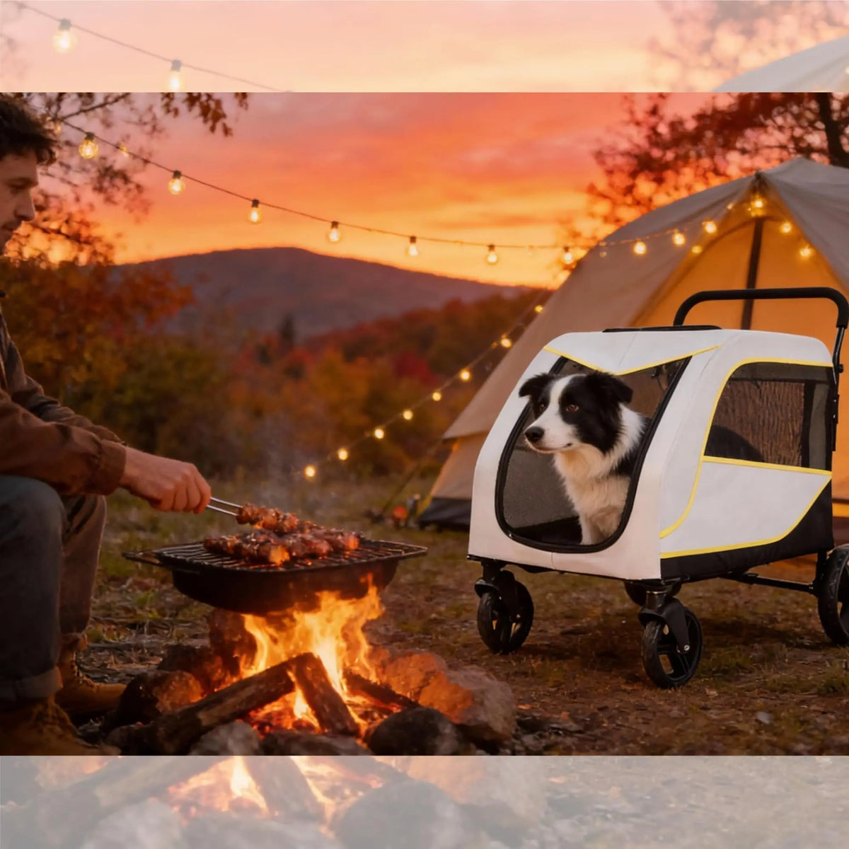 Collapsible All Terrain Pet Stroller Wagon With Dual Entry Breathable Mesh