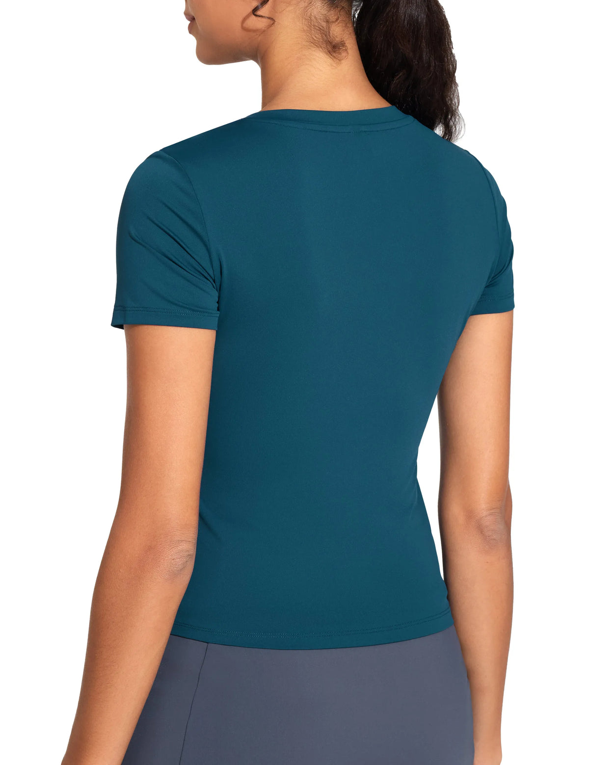 THE GYM PEOPLE Women's V-Neck Crop Workout Yoga Tee