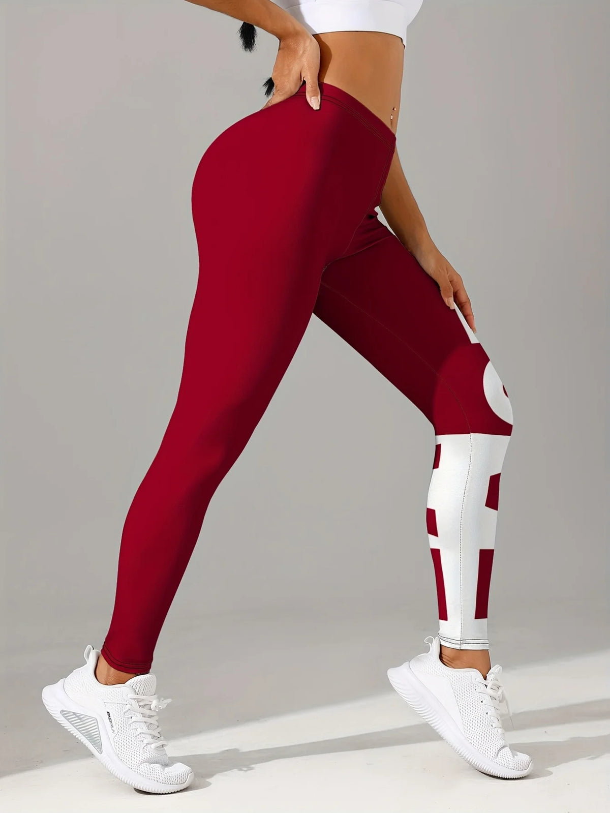 Women's High Waist LOVE Print Stretch Yoga Leggings for Workouts