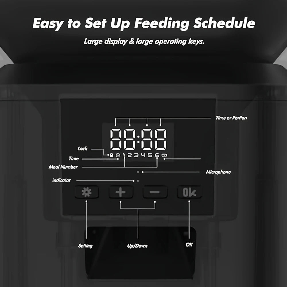 Nityers Automatic Cat Feeder With Voice Recorder And Timed Feeding