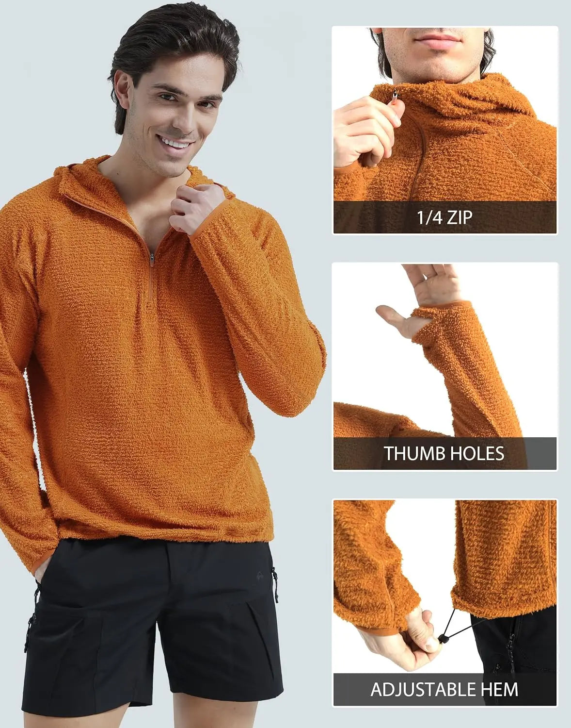 Pioneer Camp Men Professional Outdoor Fleece Hoodie Jacket