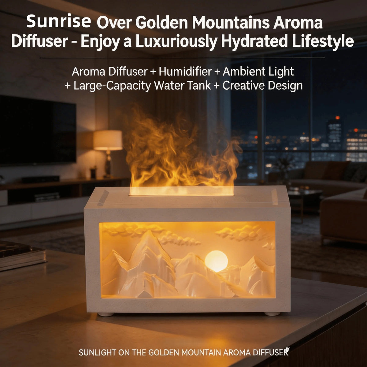 Sunrise Mountain Ultrasonic Aromatherapy Air Diffuser Humidifier