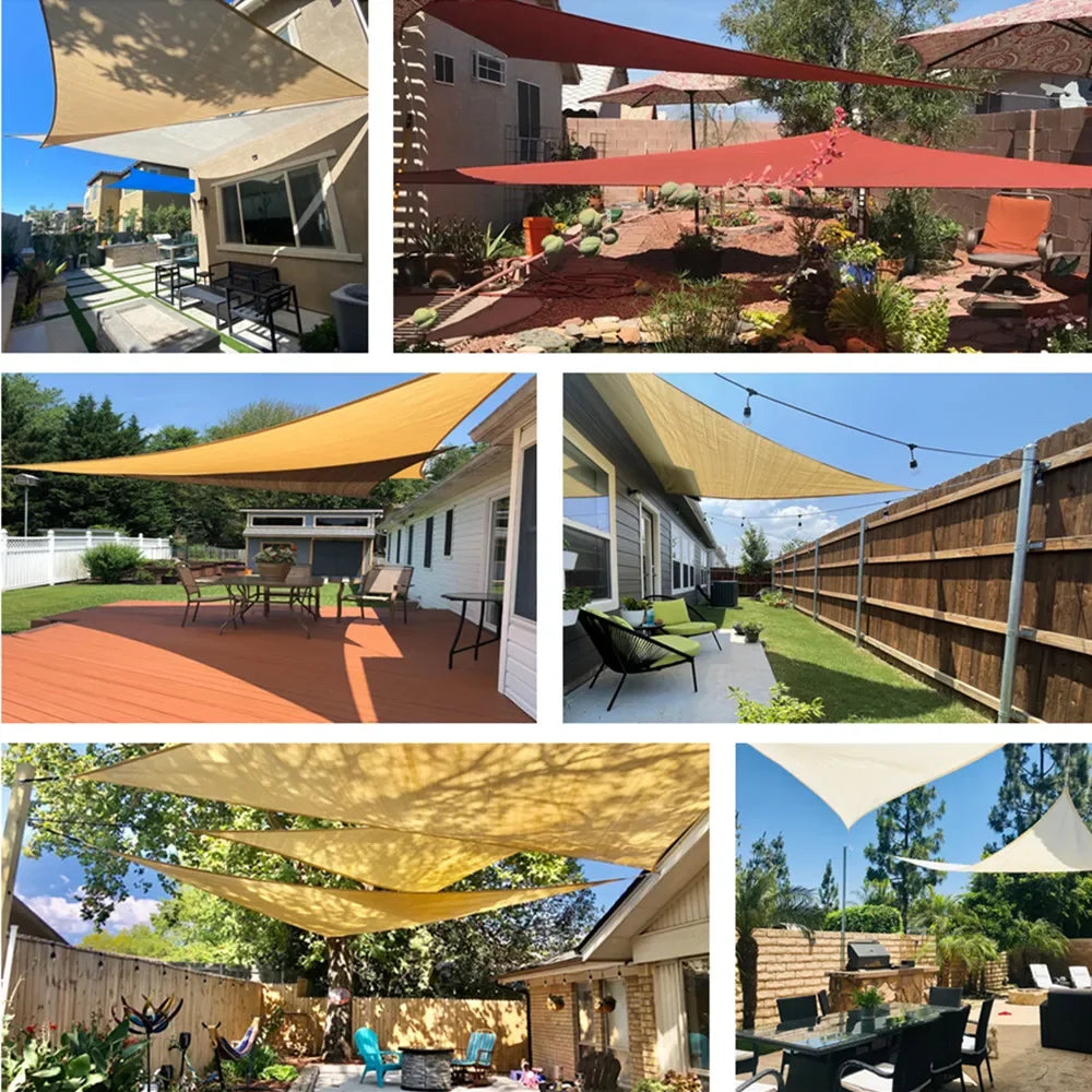 Waterproof Outdoor Triangle Shade Sail Canopy for Patio and Garden
