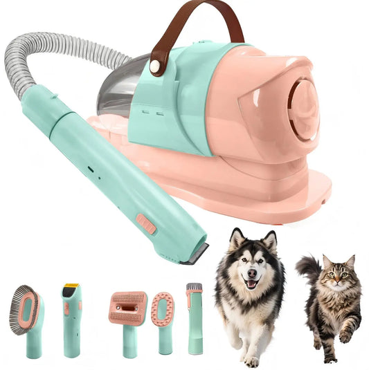 Pet Grooming Vacuum Kit With Clipper For Dogs And Cats