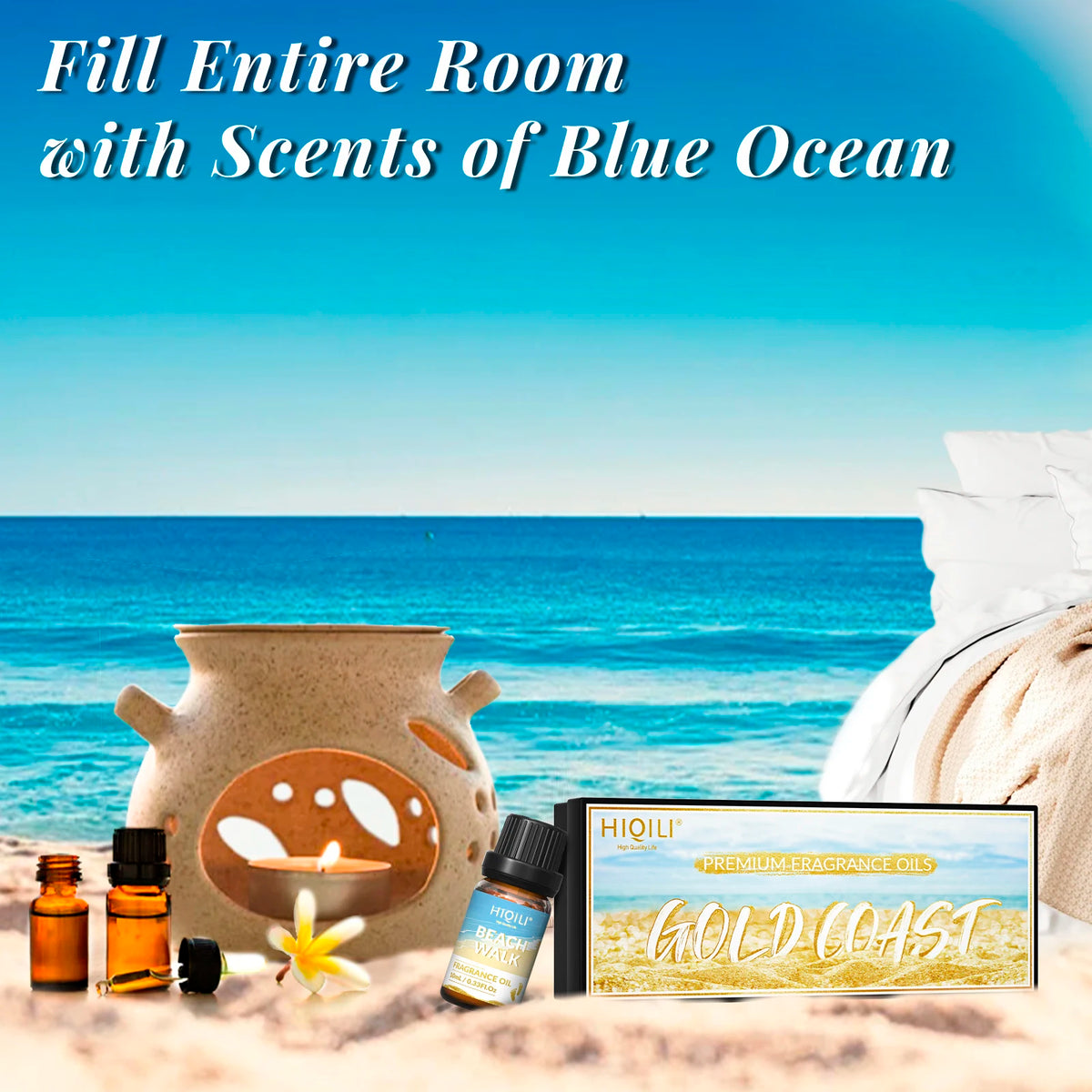 HIQILI Gold Coast Fragrance Oil Set For Aromatherapy Diffusers