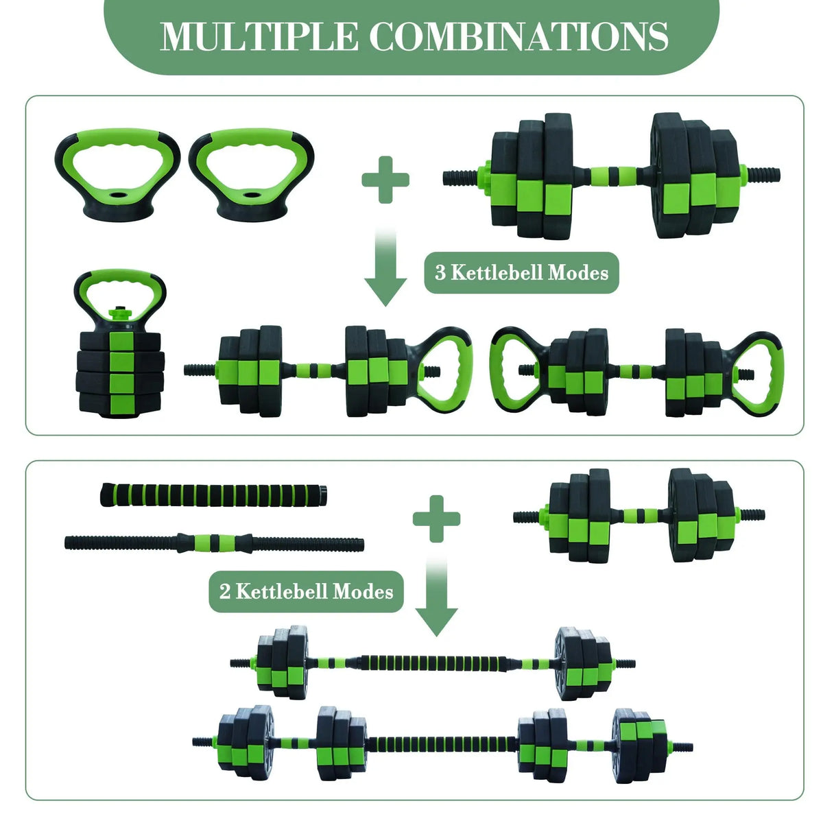 Adjustable Dumbbell Set With Barbell Kettlebell And Push Up Stand