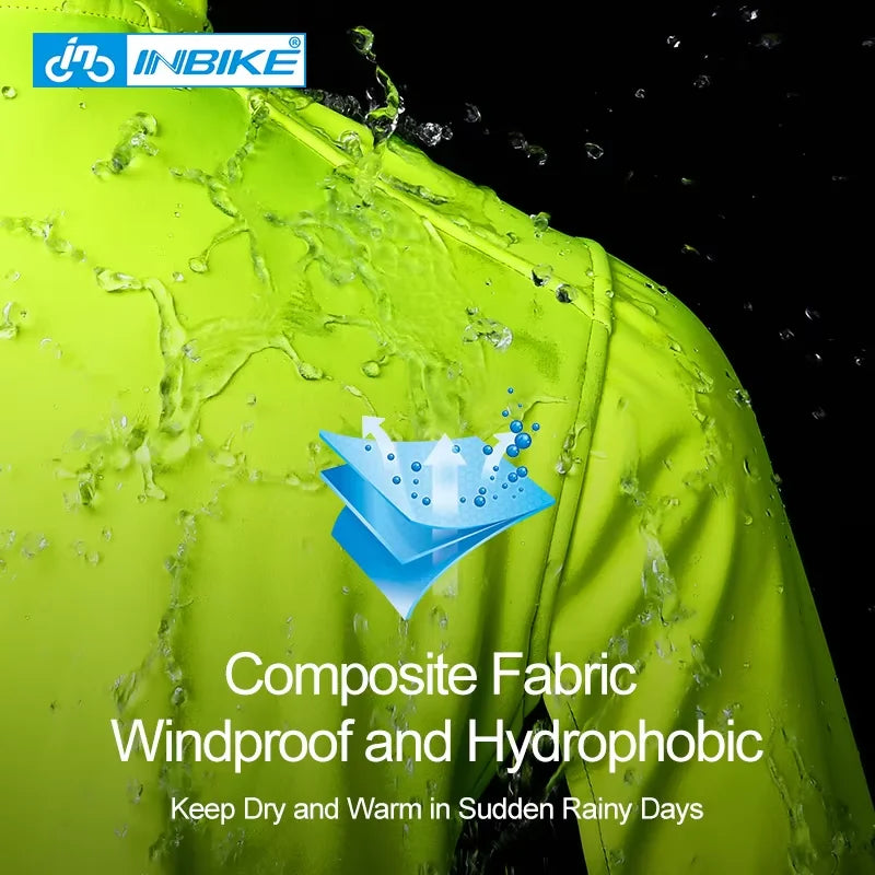 INBIKE Mens Waterproof Windproof Thermal Fleece Cycling Jacket