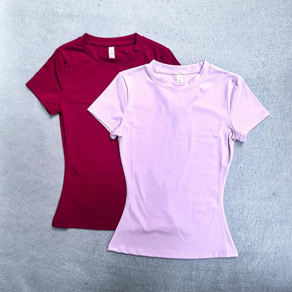 Women's Seamless Short Sleeve Yoga Crop Top for Gym Workouts