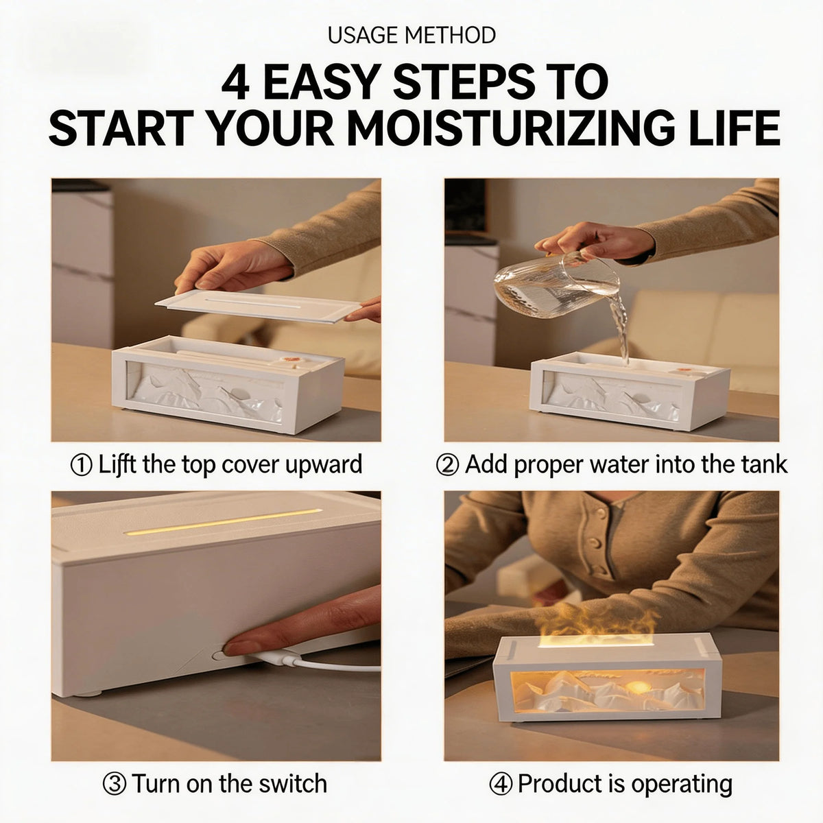 Sunrise Mountain Ultrasonic Aromatherapy Air Diffuser Humidifier
