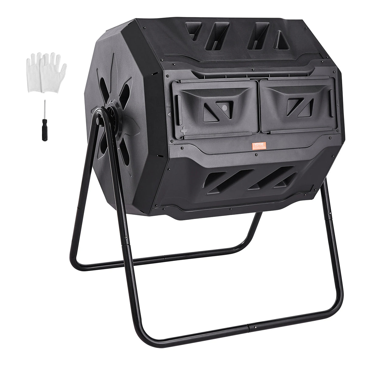 SucceBuy Dual Chamber Tumbling Compost Bin for Garden Composting