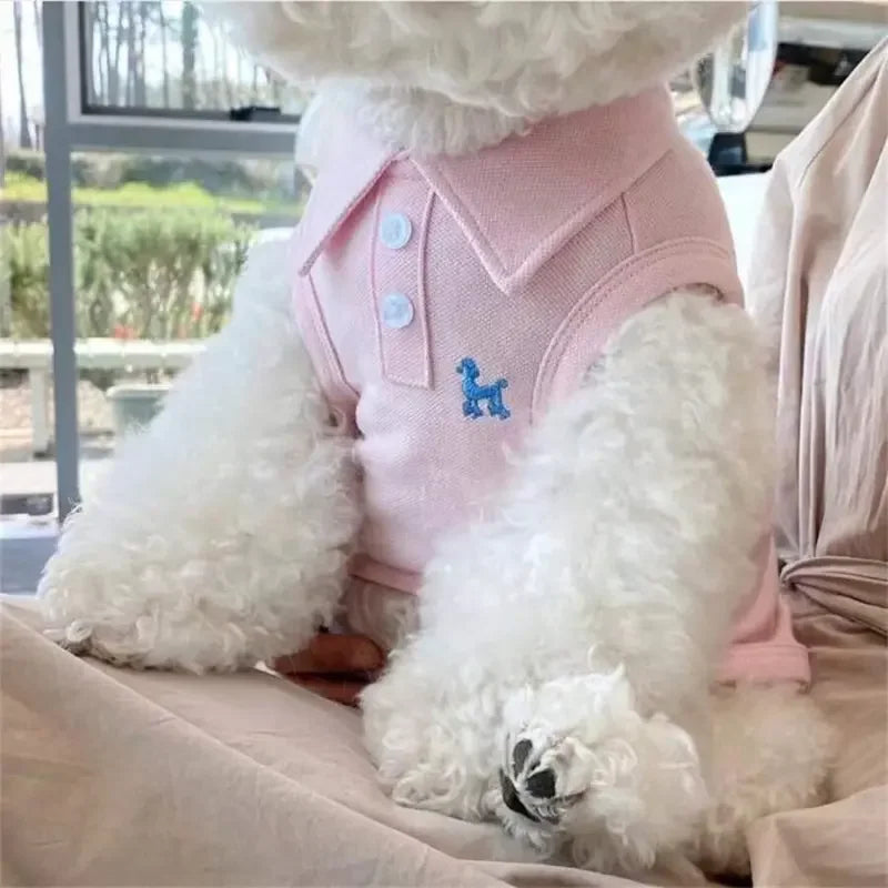 Pet Polo Shirt Embroidered Vest Set For Cats And Dogs