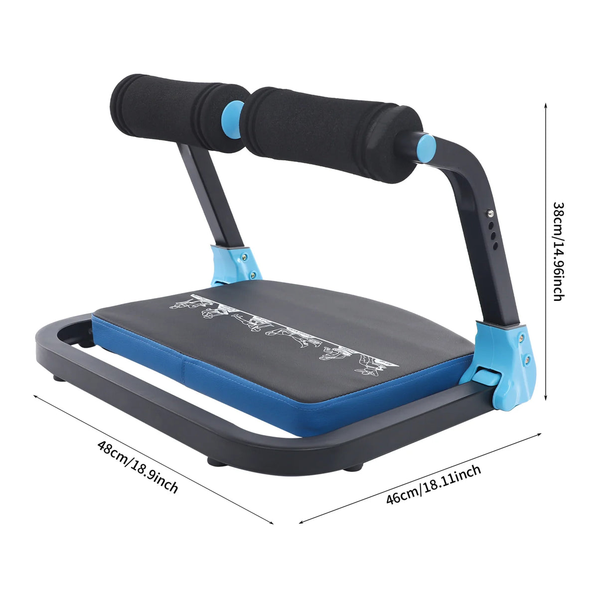 Foldable Abdominal Trainer with Cushioned Pad and Adjustable Resistance