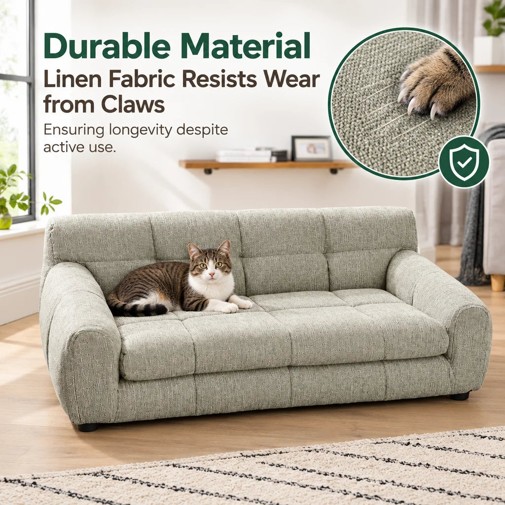 Breathable Dog Sofa Bed With Supportive Backrest And Armrests