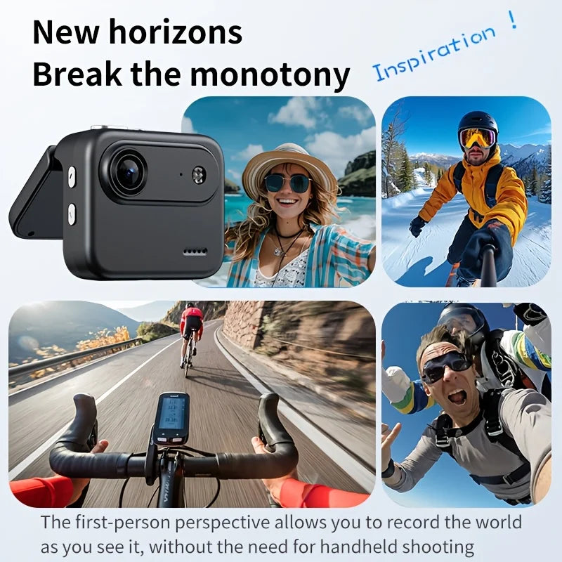 4K Flip Screen Action Camera With Anti Shake For Vlogging