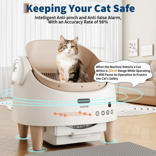 HiMISS Smart Automatic Self Cleaning Open Top Cat Litter Box