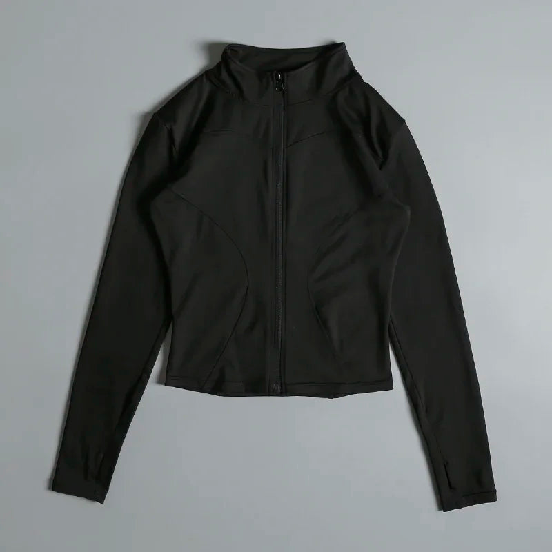 Women's Zip Up Yoga Shirt for Running and Gym Workouts
