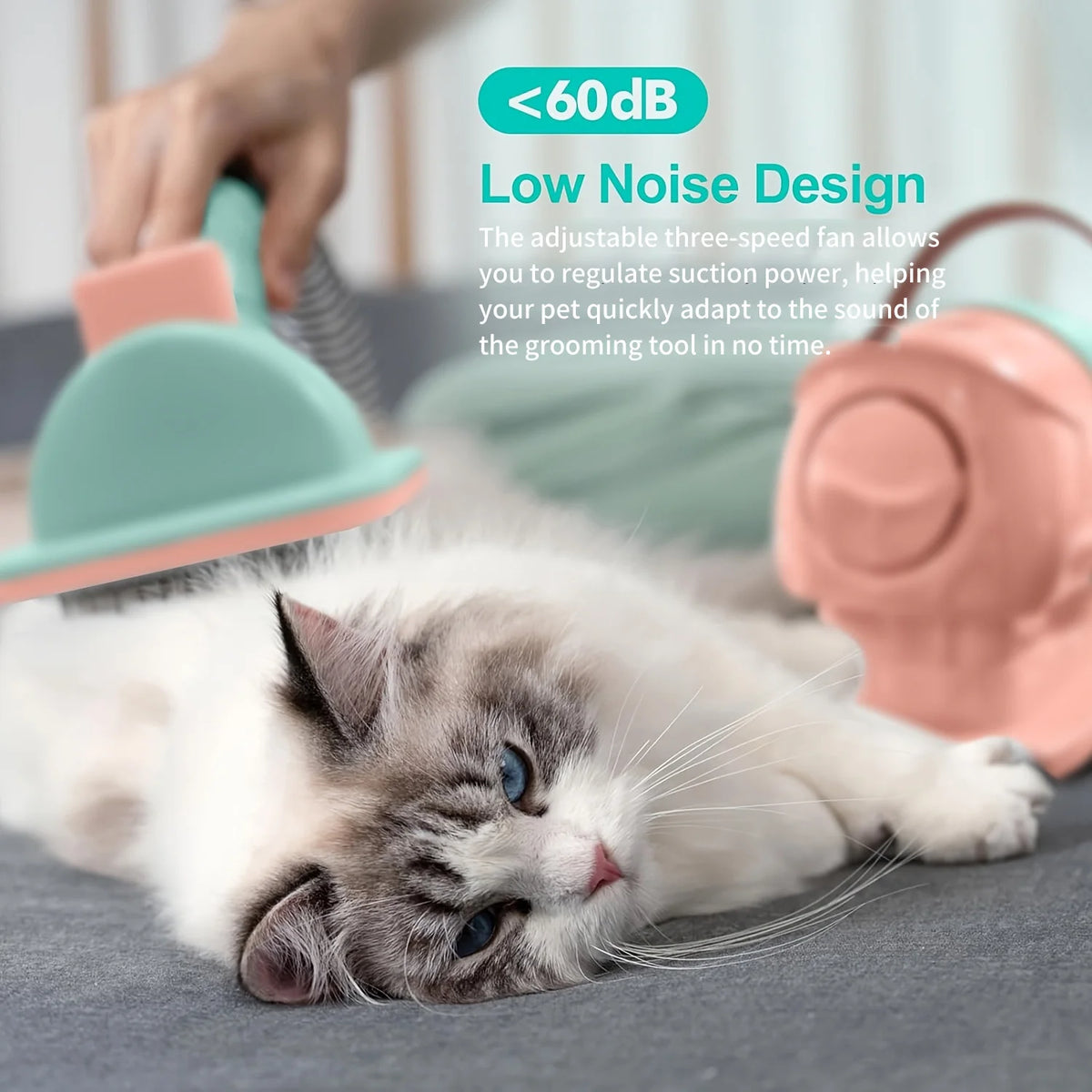 Pet Grooming Vacuum Kit With Clipper For Dogs And Cats