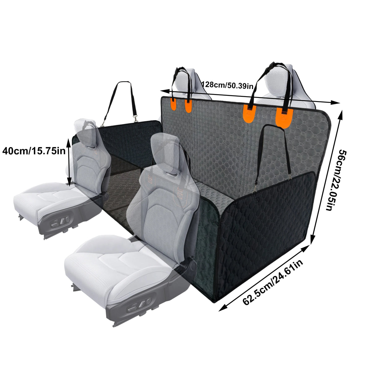 BORWART Waterproof Hard Bottom Dog Car Seat Extender and Hammock