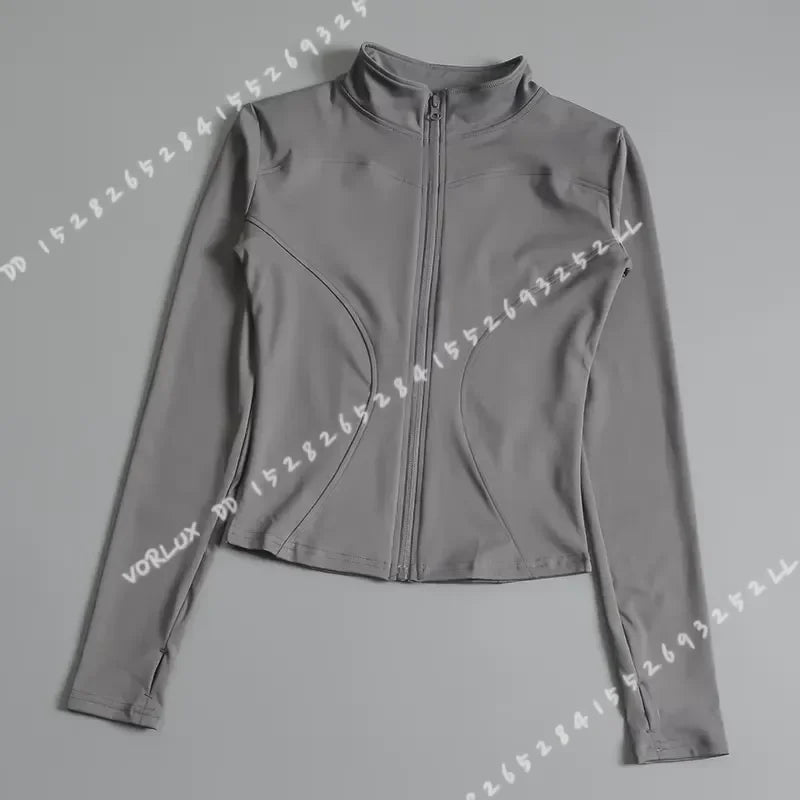 Women's Zip Up Yoga Shirt for Running and Gym Workouts