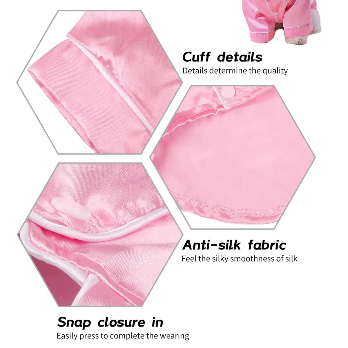 Silk Button Closure Pajamas for Dogs and Cats Pet Clothing