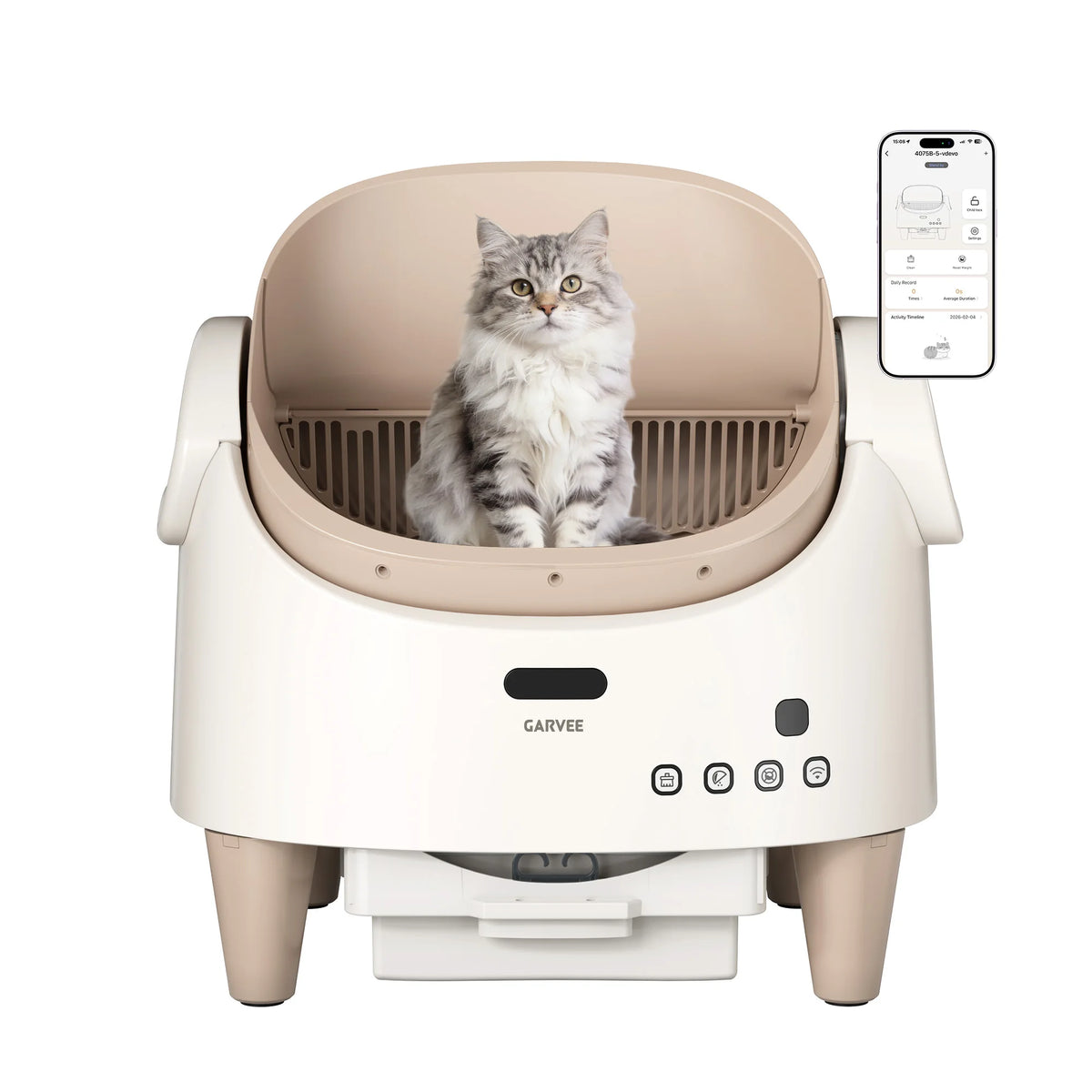 HiMISS Smart Automatic Self Cleaning Open Top Cat Litter Box