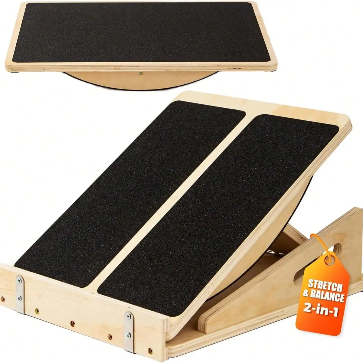 Adjustable Wooden Balance Board Calf Stretcher For Leg Training